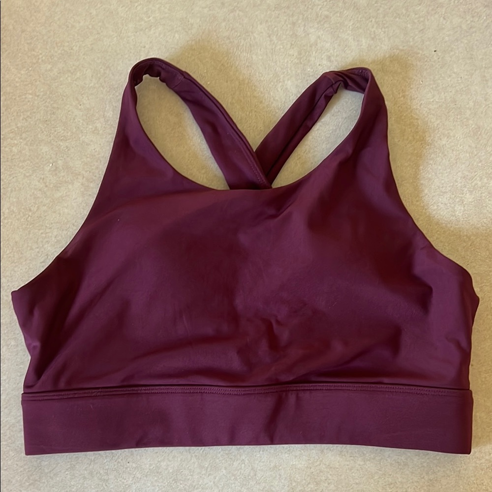 Fabletics Purple Sports Bra Moisture-Wicking Racerback
